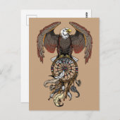 アメリカの先住民インディアンドリームキャッチャー ポストカード (正面/裏面)