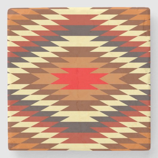 アメリカの先住民伝統的の民族衣装モチーフ ストーンコースター (正面)