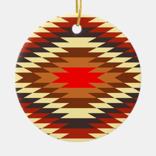 アメリカの先住民伝統的の民族衣装モチーフ セラミックオーナメント (正面)