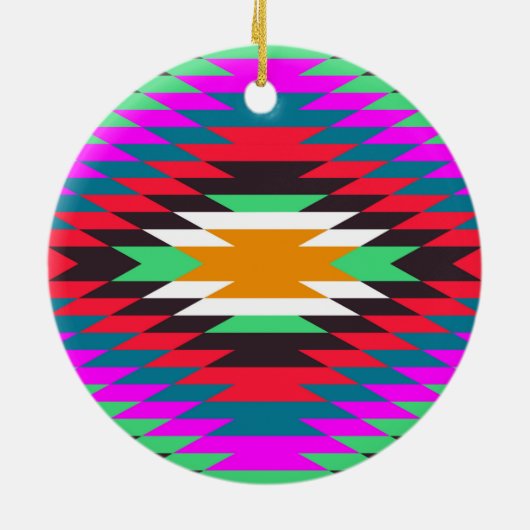 アメリカの先住民伝統的の民族衣装モチーフ セラミックオーナメント (裏面)