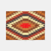 アメリカの先住民伝統的の民族衣装モチーフ フリースブランケット (正面(横))