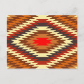 アメリカの先住民伝統的の民族衣装モチーフ ポストカード (正面)