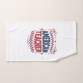 アメリカの先生愛国ヴィンテージTシャツデザイン_1 ハンドタオル (ハンドタオル)