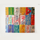 アメリカの免許証プレートのアート作品 アメリカ タペストリー (正面(横))