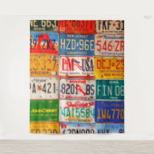 アメリカの免許証プレートのアート作品 アメリカ タペストリー (正面)