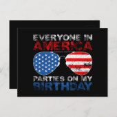 アメリカの全員が私の誕生日にパーティーをする ポストカード (正面/裏面)