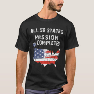 アメリカの全50州を訪問旅行地理学 Tシャツ
