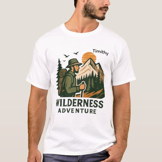 アメリカの公園での冒険 パーソナライズデザイン Tシャツ (正面)