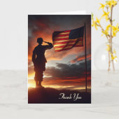 アメリカの兵士に敬礼 カード (黄色い花)