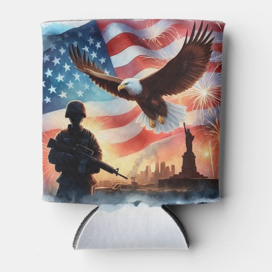 アメリカの兵士のシーン 缶クーラー (正面)