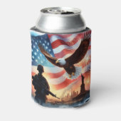 アメリカの兵士のシーン 缶クーラー (缶裏面)