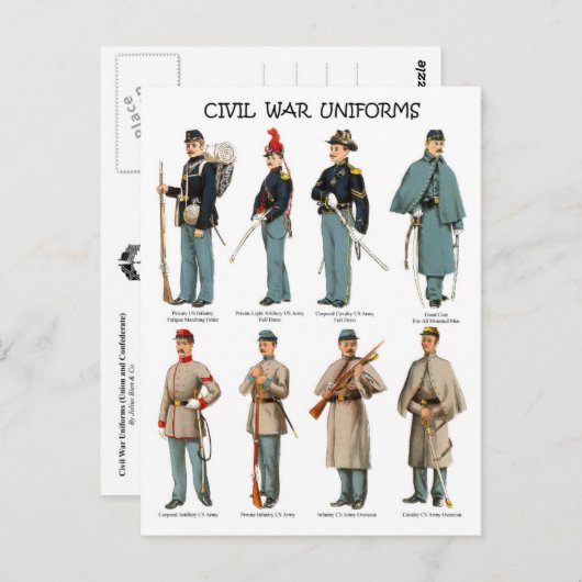 アメリカの内戦の制服 ポストカード (正面/裏面)