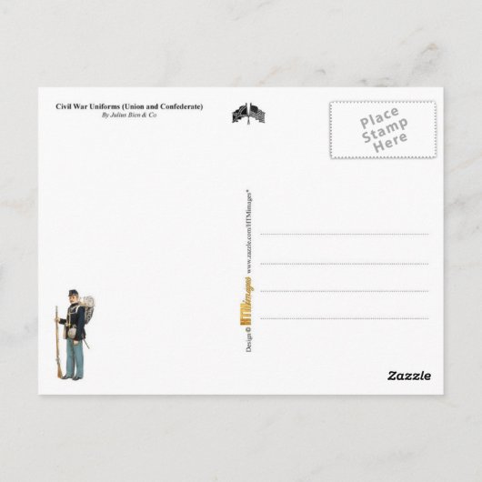 アメリカの内戦の制服 ポストカード (裏面)