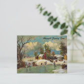 アメリカの冬の生活クリスマスシーン シーズンポストカード (スタンド正面)