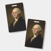 アメリカの初代大統領ジョージ・ワシントン、スチュアート バッジ (正面&裏面)