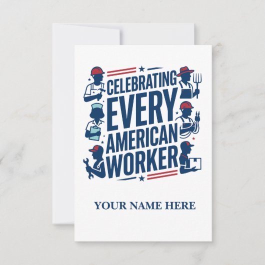 アメリカの労働者を称える労働者の日 サンキューカード (正面)