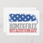 アメリカの勇敢な国旗のせいで自由の家 ポストカード (正面/裏面)