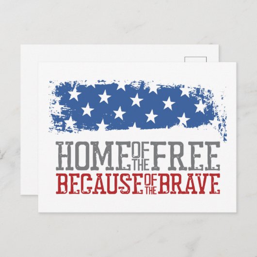 アメリカの勇敢な国旗のせいで自由の家 ポストカード (正面/裏面)