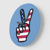 アメリカの勝利のサイン ラージ壁時計 (傾斜)