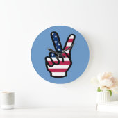 アメリカの勝利のサイン ラージ壁時計 (ホーム)