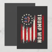 アメリカの勝利 トランプ大統領就任 アメリカ国旗 招待状 (正面/裏面)