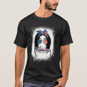アメリカの医療従事者のMessy Bun Afro 4th Tシャツ