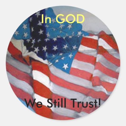 アメリカの十字旗 ラウンドシール (正面)