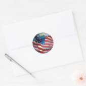 アメリカの十字旗 ラウンドシール (封筒)
