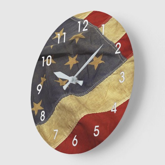 アメリカの古い旗 ラージ壁時計 (傾斜)