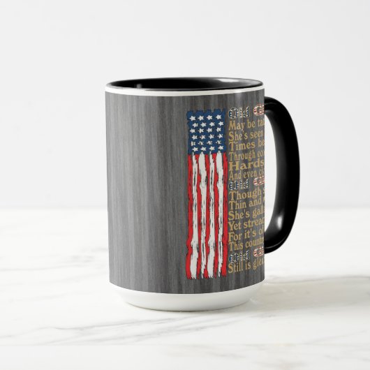 アメリカの古い栄光動揺してのバナー詩 マグカップ (正面右)