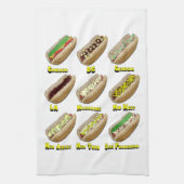 アメリカの台所タオルを渡るホットドッグ キッチンタオル (縦)