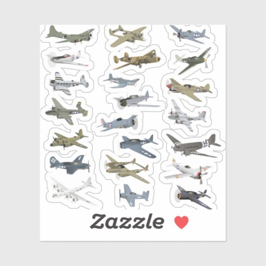 アメリカの各種第2次世界大戦飛行機 シール (シート)