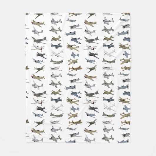 アメリカの各種第2次世界大戦飛行機 フリースブランケット (正面)