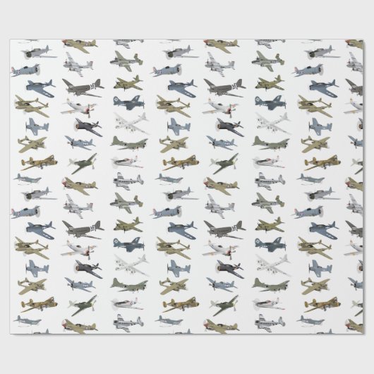 アメリカの各種第2次世界大戦飛行機 ラッピングペーパー (フラット)
