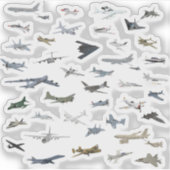 アメリカの各種軍隊飛行機 シール (正面)