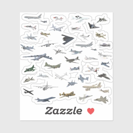 アメリカの各種軍隊飛行機 シール (シート)