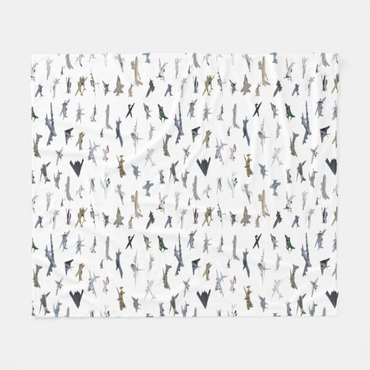 アメリカの各種軍隊飛行機 フリースブランケット (正面(横))