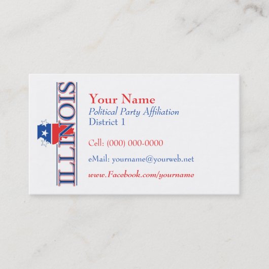 アメリカの名刺-イリノイ 名刺 (正面)