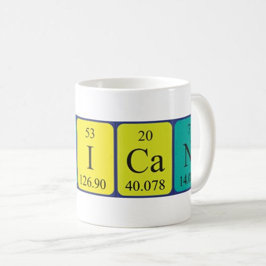 アメリカの周期表愛国的なマグカップ コーヒーマグカップ (正面右)