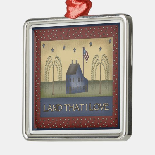 アメリカの国の愛国心が強いクリスマスのギフト メタルオーナメント (左)