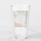 アメリカの国旗の名前と日付のダメージ加工 タンブラーグラス (裏面)