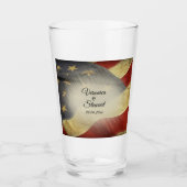 アメリカの国旗の名前と日付のダメージ加工 タンブラーグラス (正面)