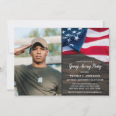 アメリカの国旗 別離パーティー 軍事 フォト 招待状 (正面)