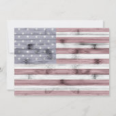 アメリカの国旗 赤白青 木製 4日7月 招待状 (裏面)