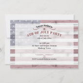 アメリカの国旗 赤白青 木製 4thオブジュライ 招待状 (正面)