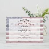 アメリカの国旗 赤 白 青 木製 7月4日 招待状 (スタンド正面)