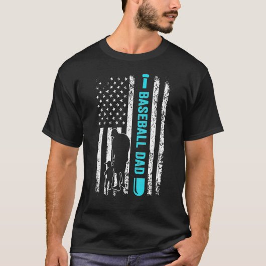 アメリカの国旗 野球選手の父 父親,USA Tシャツ (正面)