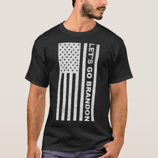 アメリカの国旗 Let's Go Brandon Tシャツ (正面)