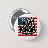 アメリカの国王救が反対するアンチ 缶バッジ (正面&裏面)