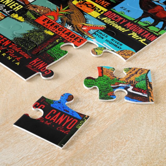 アメリカの国立公園のヴィンテージのデカールの爆弾 ジグソーパズル (側面)